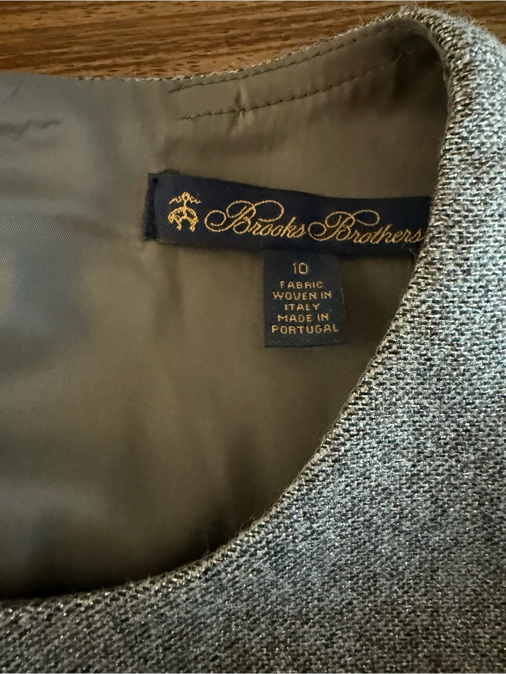 Brooks Brothers Metallic Wool Flannel Sheath Dress – Size 10 - Picture 6 of 8